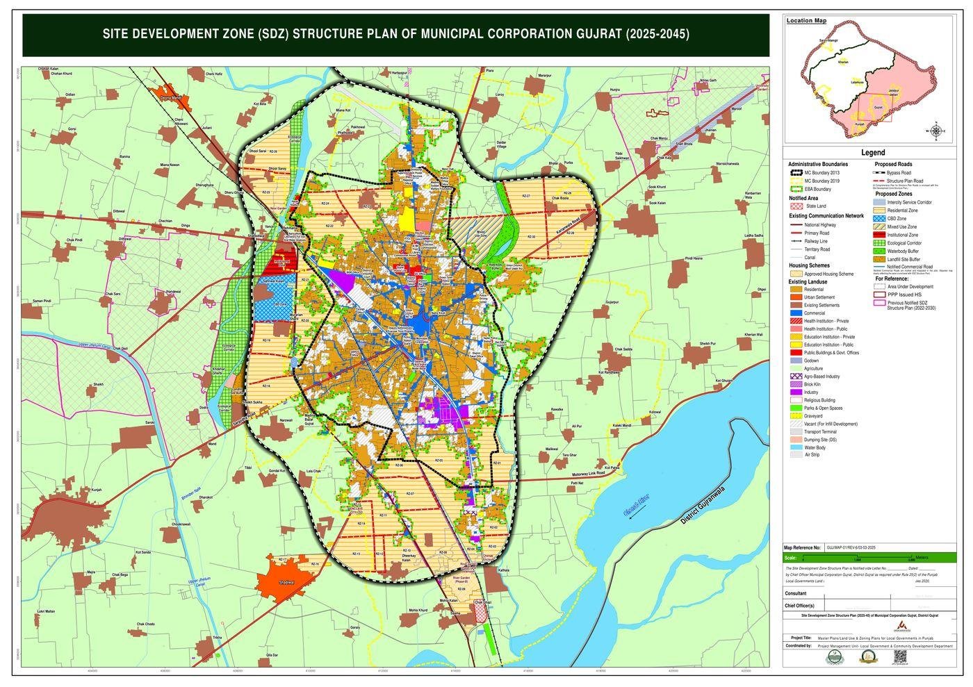 Site Development Zone structure plan of Municipal Corporation Gujrat