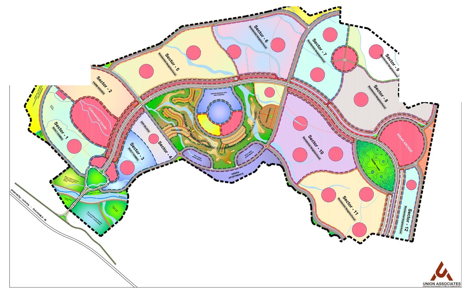 Concept master plan of Green Valley on the M9, Karachi