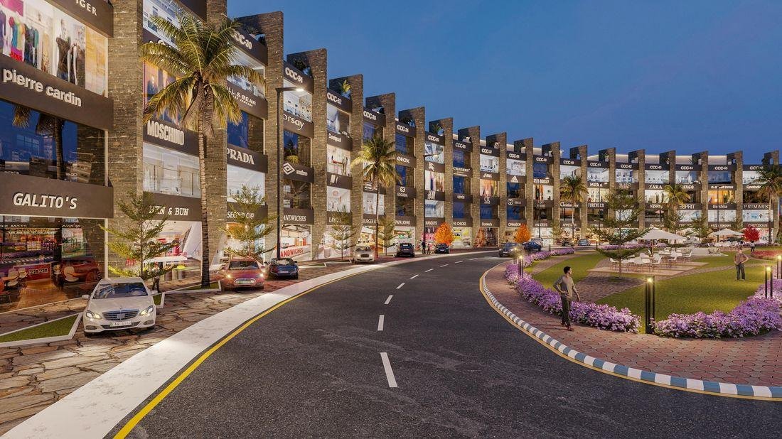 Commercial boulevard — retail plaza